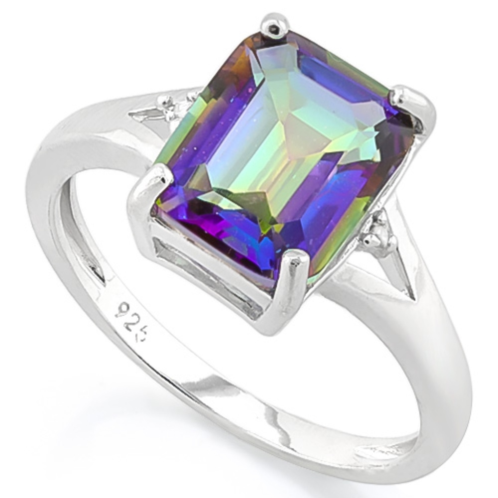 Ring 2.60 Ct Gemstone & Diamond Sterling Silver